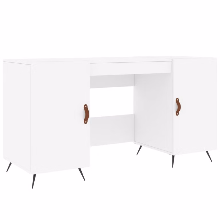 Scrivania Bianca 140x50x75 cm in Legno Multistrato