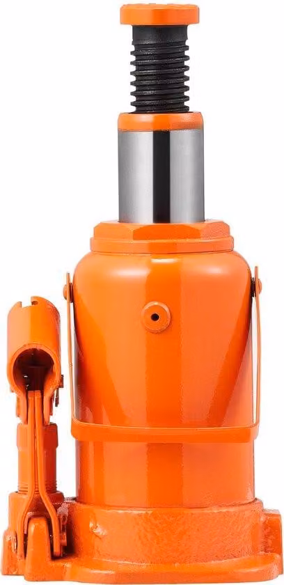 Cric idraulico - 12 tonnellate - Portata: 19 cm - 35,5 cm - Maniglia lunga 60 cm - Per auto - Colore: arancione