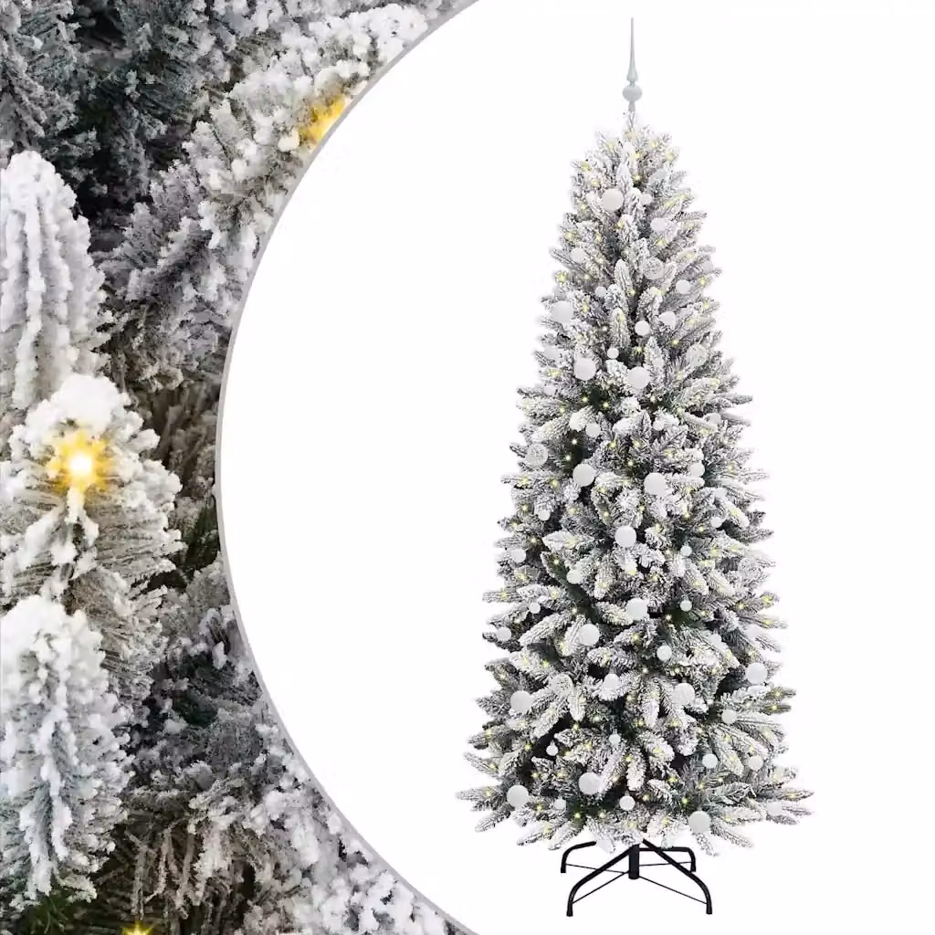 Albero di Natale artificiale moderno vidaXL, colore bianco, Altezza: 210 cm – 2