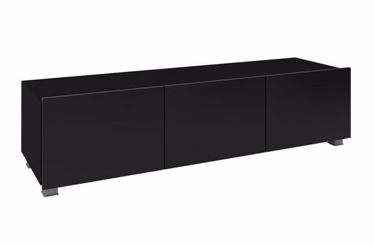 Tavolino per TV 150 cm CHEMUNG – nero / nero lucido