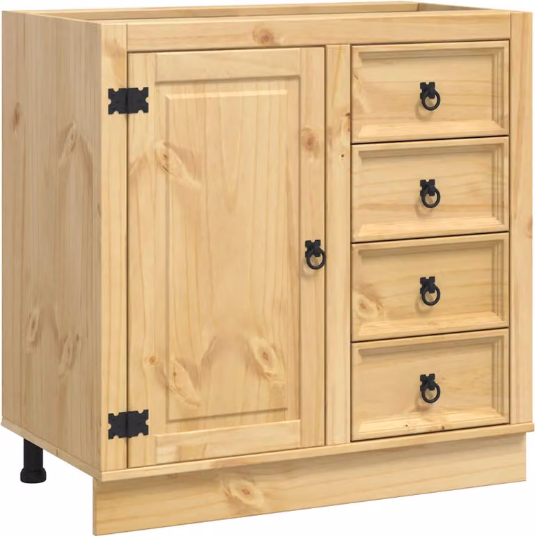Armadietto SKI Marrone Miele 80 x 46 x 81 cm Pino massello