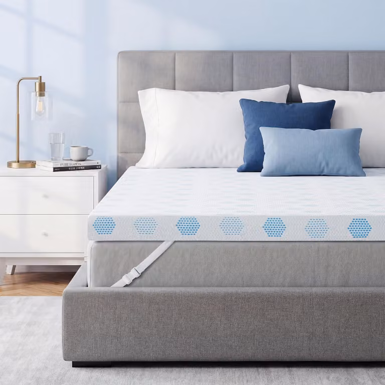 Topper in viscoelastico, 160x200 cm, 7 cm – effetto rinfrescante, si adatta alla forma del corpo