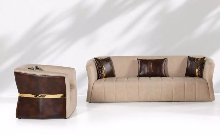 Robust Sofas Couchmöbel Sessel Stylisch Polstermöbel Sofagarnitur 3+1 Sitzer