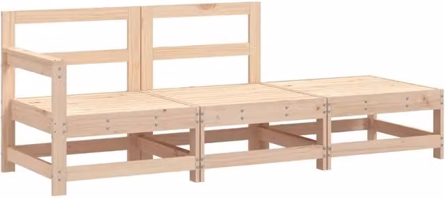 Set Salotto da Giardino 3 pz | Set di Mobili da Esterno in Legno Massello di Pino