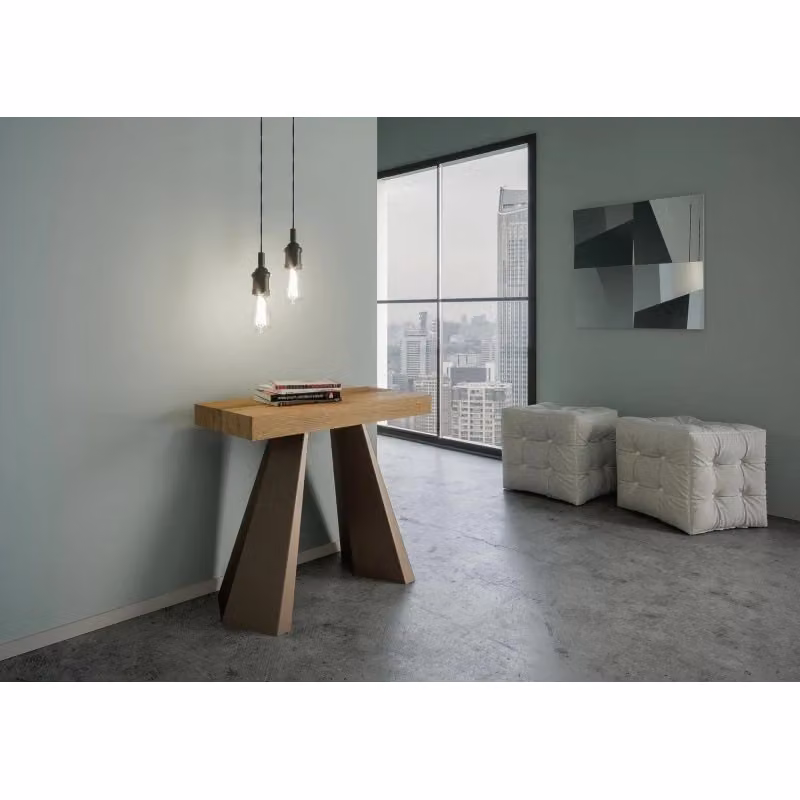 Consolle allungabile Diamante Small Itamoby con telaio Orso in finitura Quercia Natura, L/P/H: 90 x 40 x 77 cm (estendibile fino a 196 cm) – 2