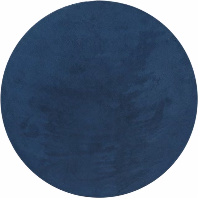 Tappeto rotondo Calia Italia blu, lavabile e facile da curare, Diametro: 80 cm