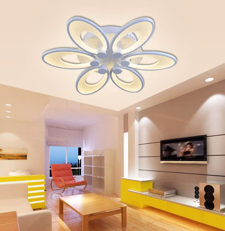 Lampada da soffitto a LED, modello 8010-6, colore bianco, con telecomando. Permette di regolare il colore e l'intensità della luce. Classe energetica A+