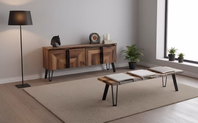 Credenza, panca, soggiorno, stile moderno, colore marrone, nuovo, pratico