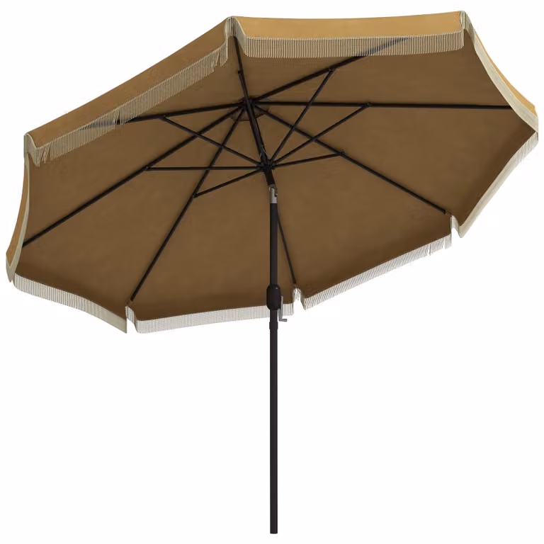 Ombrellone Outsunny, ombrellone da giardino, ombrellone da spiaggia inclinabile, color kaki