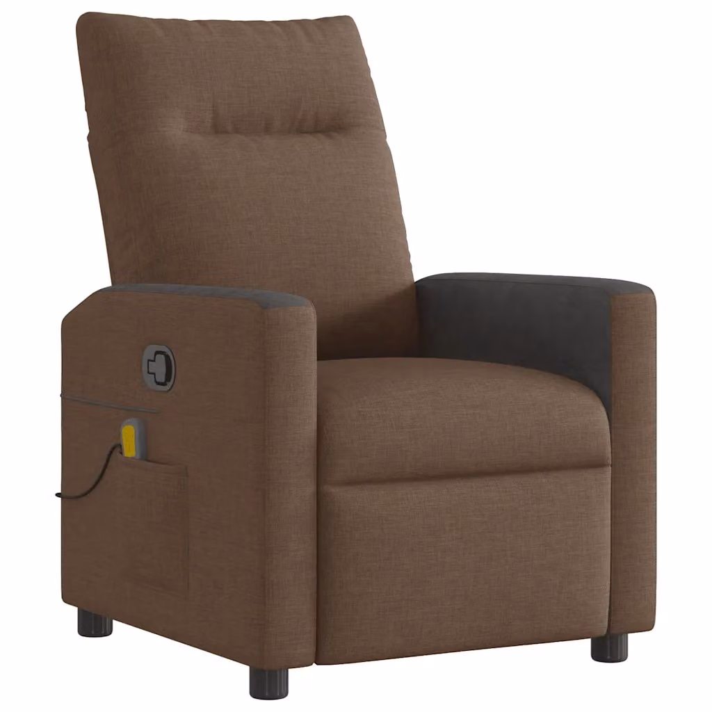 Poltrona Reclinabile Relax vidaXL in Tessuto e Finta Pelle Marrone e Nero con Braccioli – 2