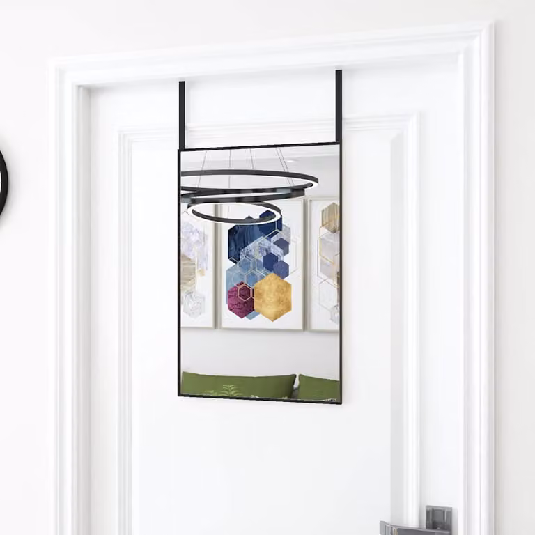 Specchio da parete rettangolare vidaXL in vetro e metallo nero L: 40 cm, H: 60 cm