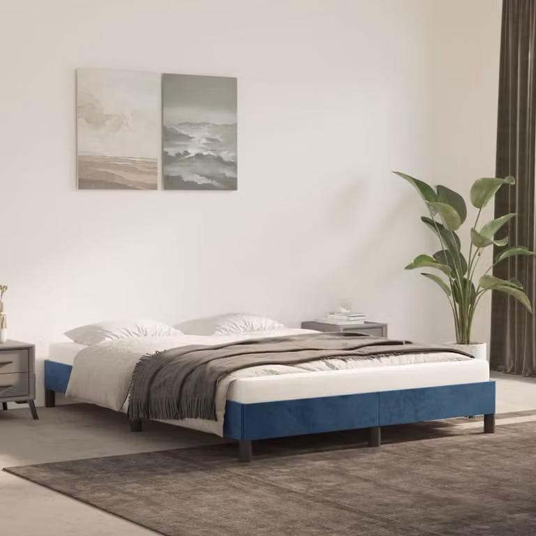 The Living Store rete blu scuro 140x190 cm in velluto