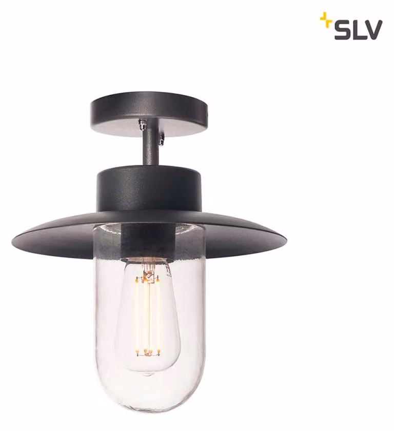 MOLAT E27 Deckenleuchte per esterni, antracite, max. 60W, IP44