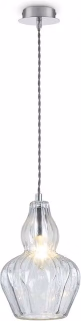 Lampada a sospensione Maytoni Eustoma in vetro trasparente e metallo argento, regolabile e dimmerabile, L: 40 cm, H: 143 cm, P: 16 cm