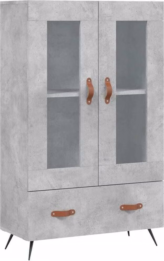 Credenza Grigio Cemento 69,5x31x115 cm in Legno Multistrato