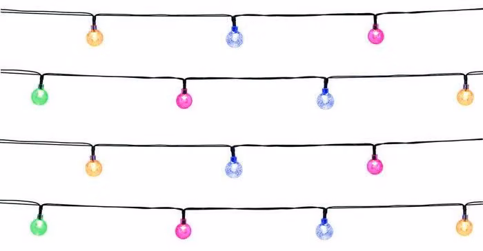 Ghirlanda luminosa a energia solare, LUMISKY Festy Color, 20 LED a forma di globo, multicolore, 5,8 m, per interni/esterni, alimentata a energia solare, 8 ore di autonomia, IP44