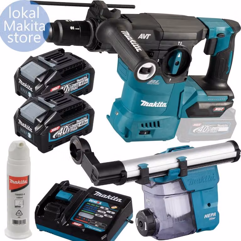 Martello combinato a batteria HR009GM202 Tensione 40V Velocità 840 1/min Forza d'impatto 3,9J c.2 batterie 4Ah