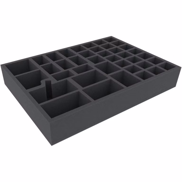 Inserto in schiuma 420x300x65 mm con 40 scomparti per giochi da tavolo