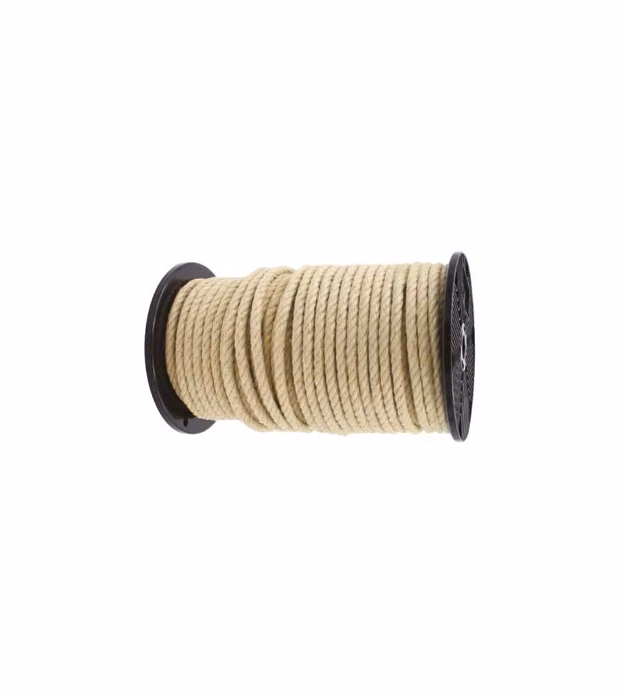 Corda Juta Beige Intrecciata Spessore 6mm Vendita al Metro
