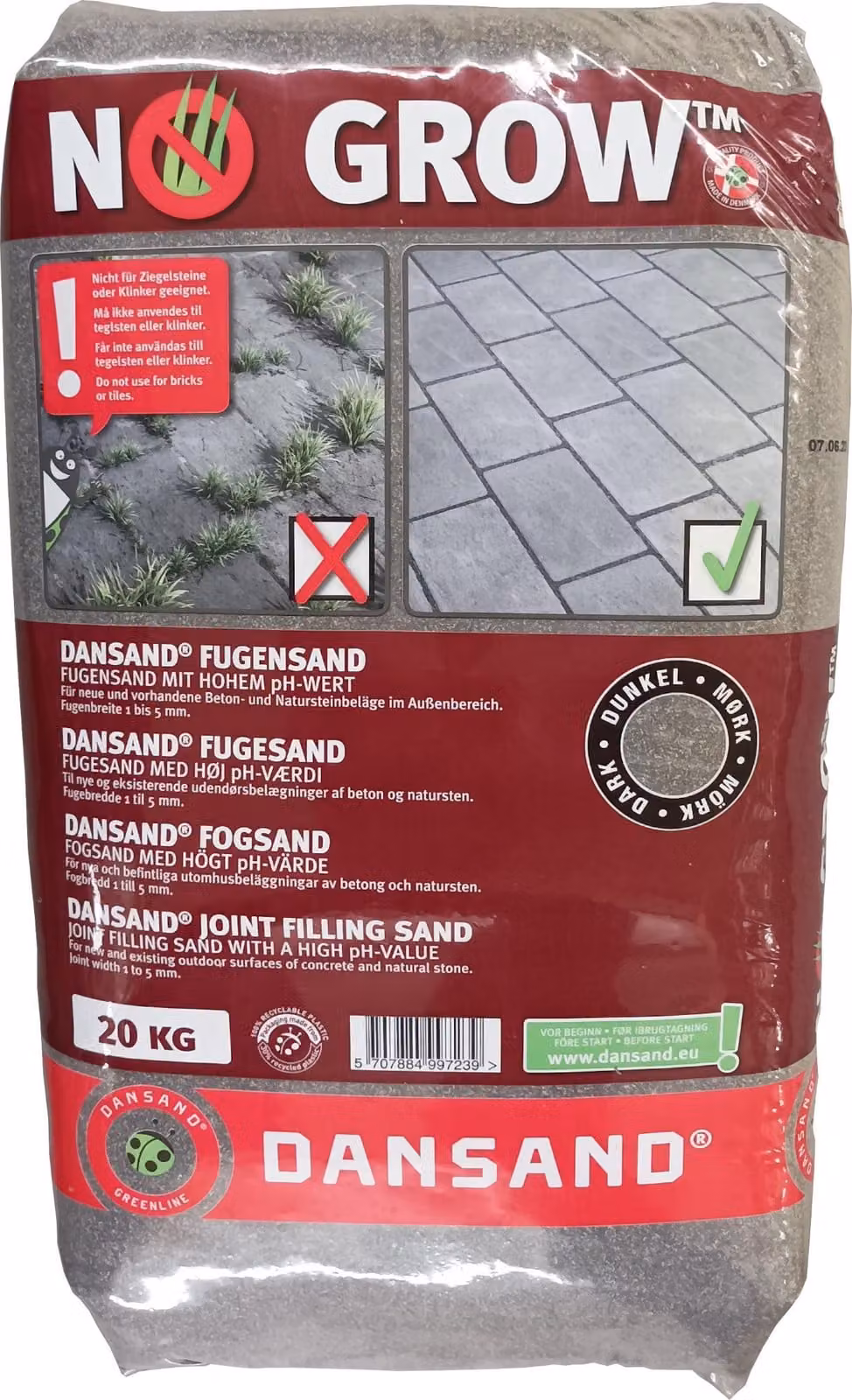 20 kg di sabbia per fughe DANSAND NoGrow, antracite