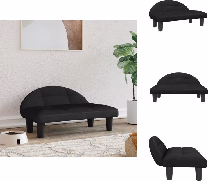 vidaXL Letto per cani nero 70x52x30 cm in velluto - Letti per cani