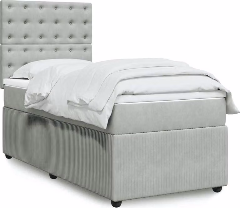 Maison Exclusive - Giroletto a Molle con Materasso Grigio Chiaro 100x200cm Velluto
