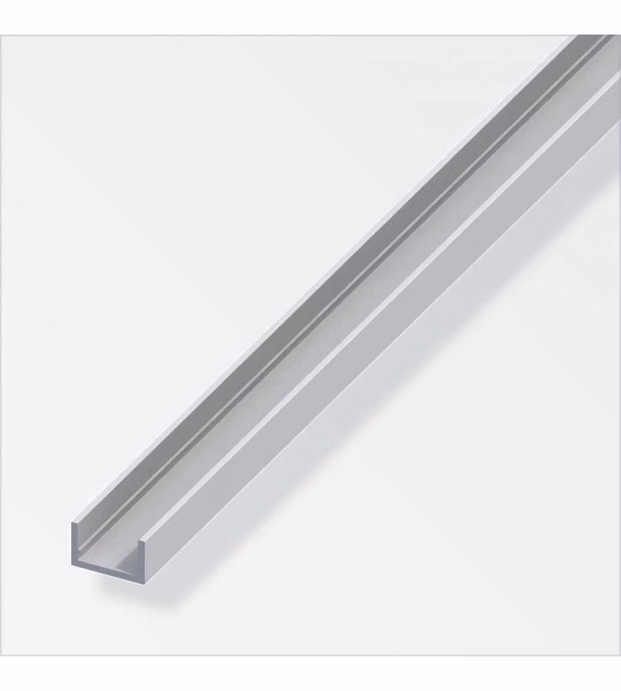 Profilo A U 10X16,5 Alluminio Argento 1Metro