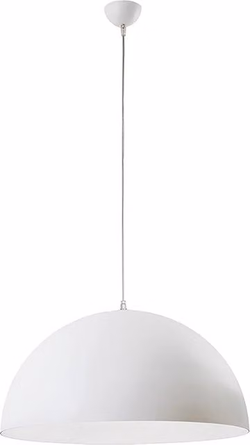 Lampadario a sospensione OFU Rossini Group in metallo bianco con design a semisfera minimalista, attacco E27, protezione IP20