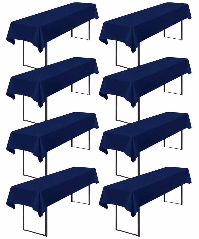 Tovaglie per birreria, set da 8, colore blu navy, dimensioni 100 x 250 cm, impermeabili, in poliestere