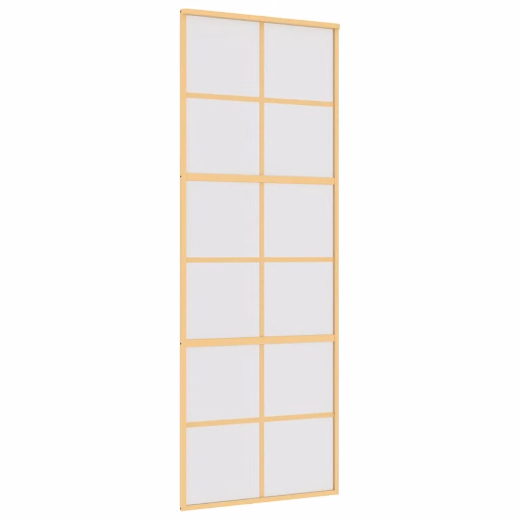 Porta Scorrevole Dorata 76x205 Vetro Smerigliato ESG Alluminio