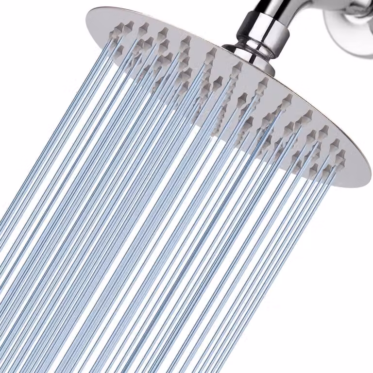 Doccia a pioggia da 15 cm, acciaio inossidabile 304, soffione per doccia ad alta pressione, cromato, montabile a parete o a soffitto