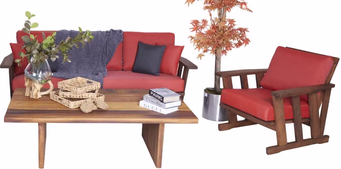 Stilvolles Gartenmöbel Set 3+1 Sitzer Luxuriöse Terrassenmöbel Couchtisch 3tlg