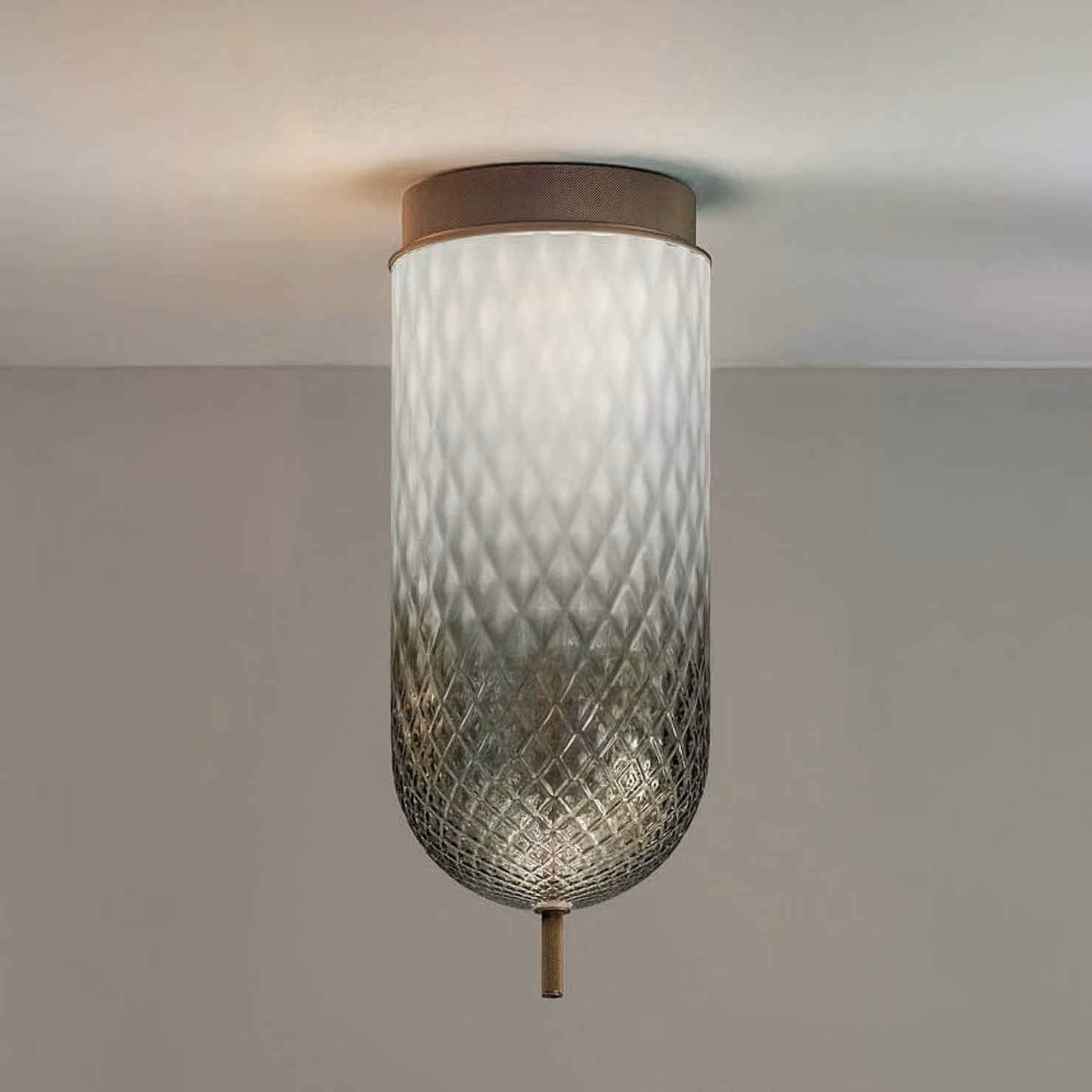OLEV Plafoniera a LED Curuba, Marrone / Ruggine, Soggiorno / Sala da pranzo, Vetro, Design, Plafoniera LED