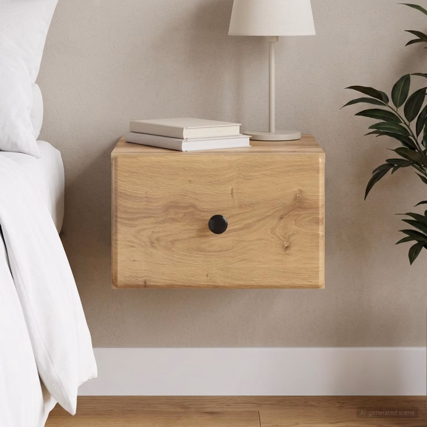 vidaXL Mobiletto da notte a muro in stile classico, colore marrone, L 34,5 cm x P 33 cm x H 20 cm