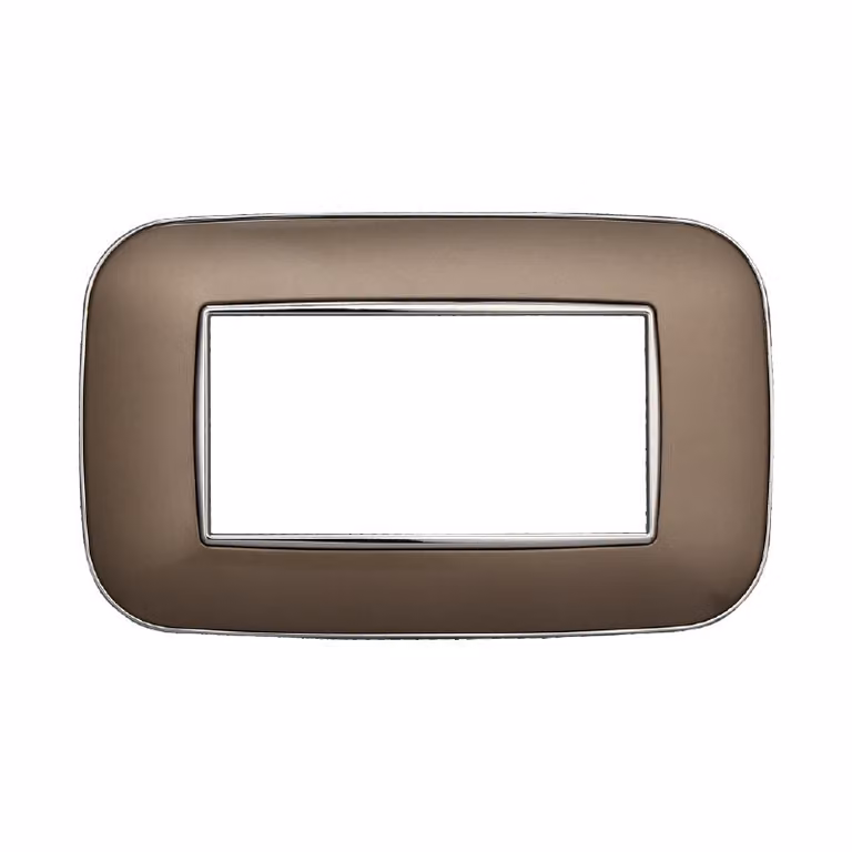 Placca compatibile Bticino Axolute 4 moduli plastica colore bronzo Orbis serie Moon Ettroit AN91410