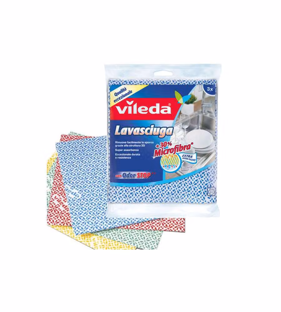 Set di 3 panni multiuso Lavasciuga Vileda multicolore, L 36 cm x P 34 cm – 2
