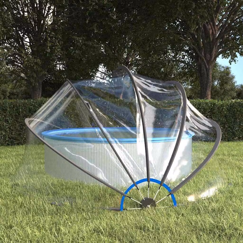 Cupola per piscina rotonda vidaXL in PVC trasparente, L: 406 cm, H: 203 cm – 1