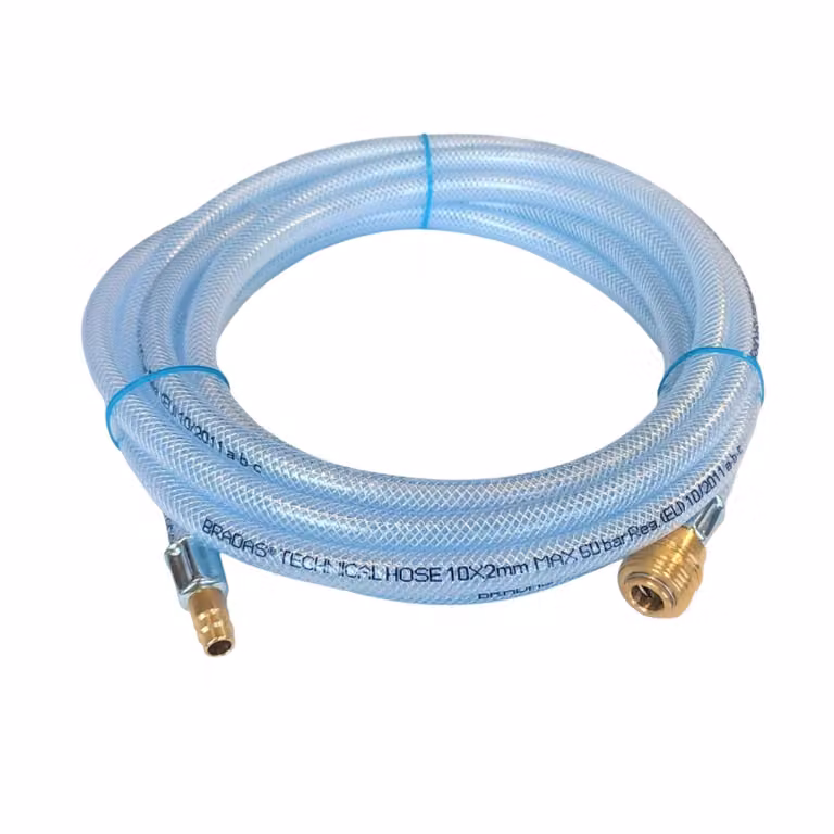 Tubo flessibile per aria compressa Zatech con raccordo rapido 2 m 20 bar Ø10 mm RQS DN 7.2 tipo 26 manicotto x spina compressore officina professionale