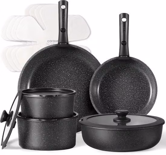 Kit di sostituzione gomme con maniglie rimovibili - 15 pezzi - nero - antiaderente