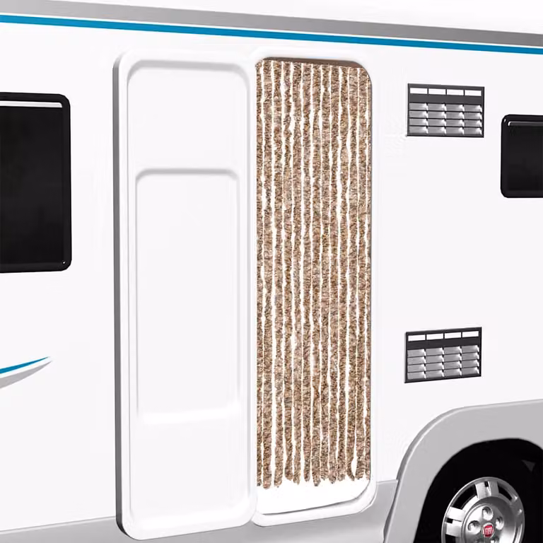 Tenda antimosche vidaXL in ciniglia beige e marrone scuro 56x200 cm