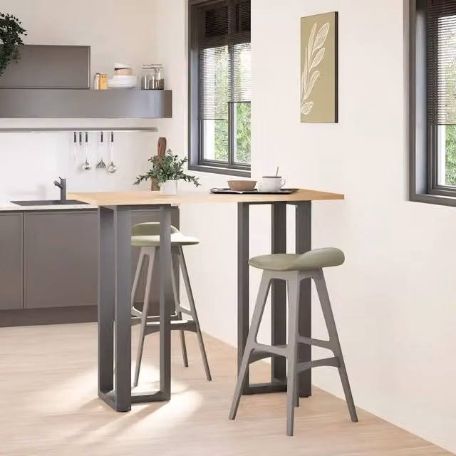 Coppia di gambe per tavolo da bar a forma di T vidaXL in metallo laccato antracite L/P/H: 50 x 35 x 111 cm