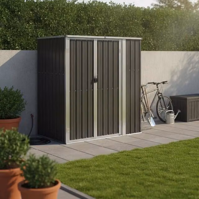 Garden Shed, Anthracite, 161x89x161 Cm, Galvanized Steel