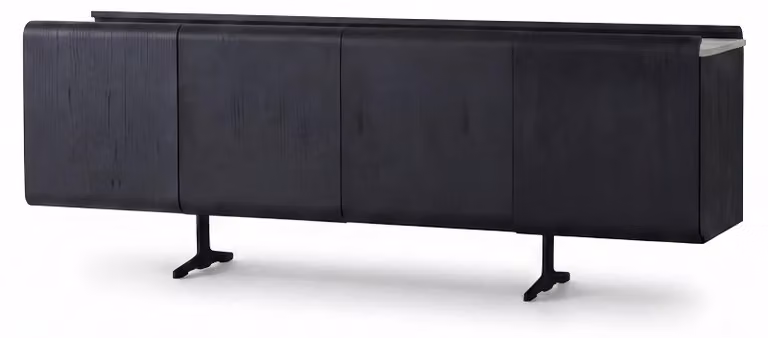 Mobile bar moderno, nero, design elegante, credenza, consolle