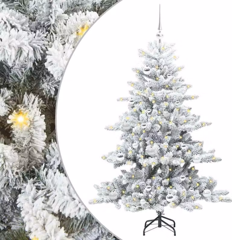 Albero di Natale Artificiale con Rami Pieghevoli Bianco 150 cm