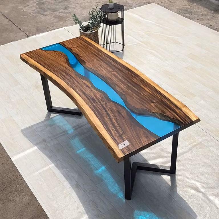 Epoxidharz Couchtisch River Table Echtes Holz Massiv Tische 120x60 Flusstisch