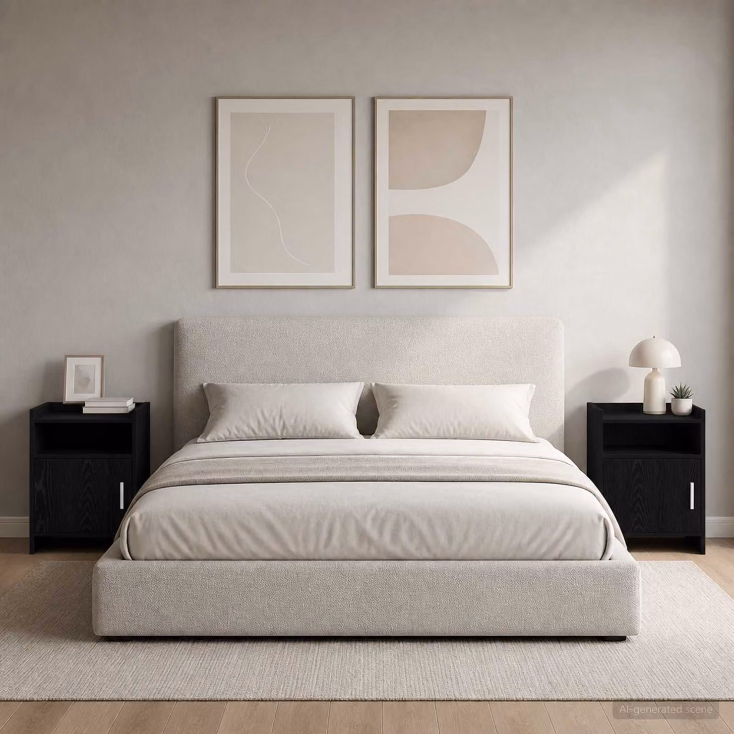 Set di 2 comodini moderni vidaXL in nero opaco, L/P/H: 40 x 36 x 60 cm