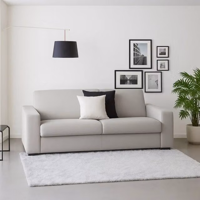 Divano a 2 posti Azier Talamo Italia, Sofà moderno in tessuto imbottito Grigio, L: 200 cm, P: 95 cm, H: 90 cm – 1