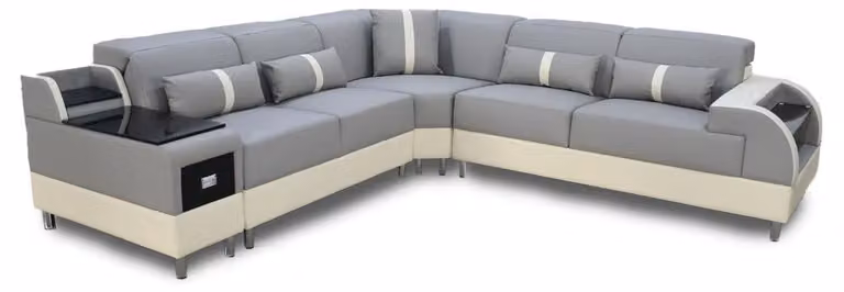 Ecksofa L-Form Sofa Couch Design Polster Modern Eckgarnitur Grau