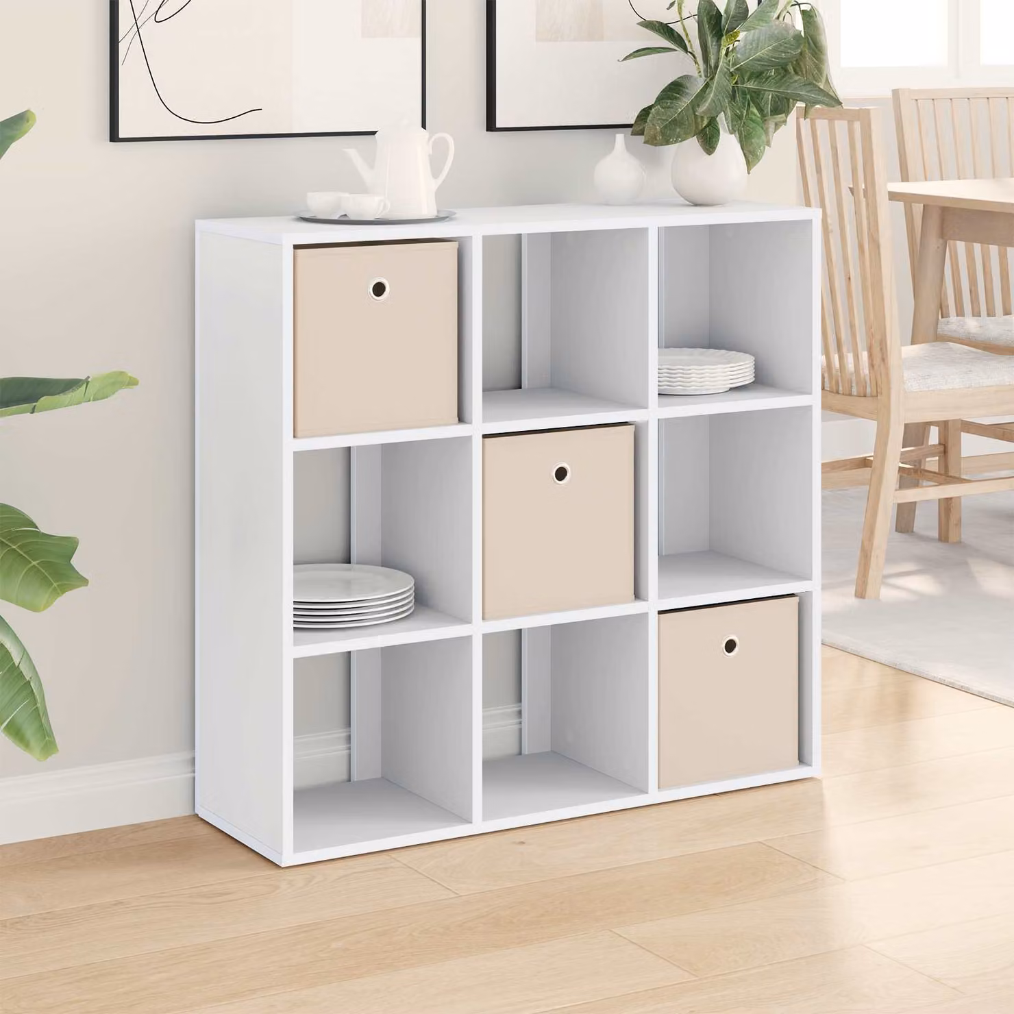 Credenza moderna vidaXL in MDF bianco L 88,5 x P 29 x H 84,5 cm