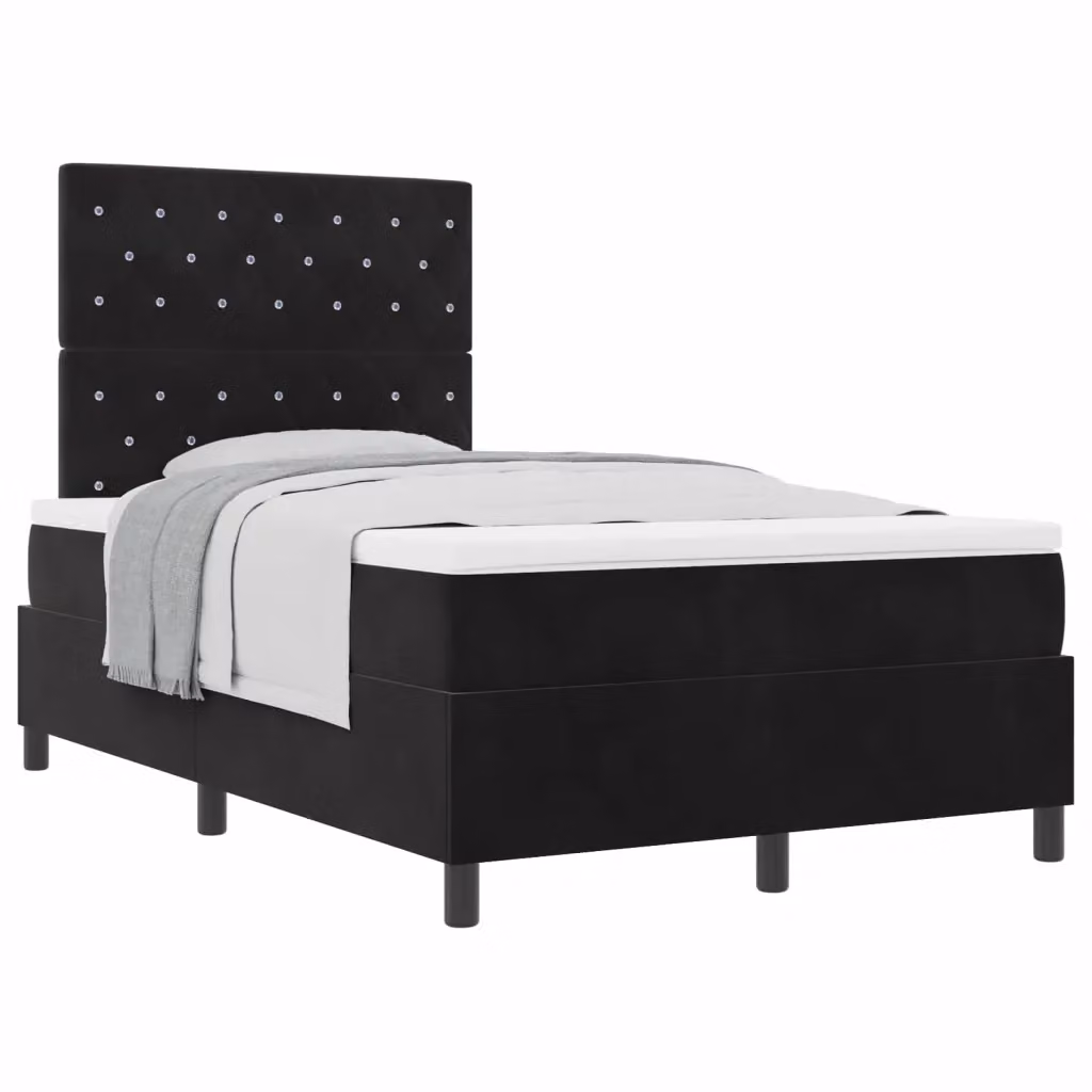 Letto a molle con materasso vidaXL in velluto nero con cassetti L/P/H: 120 x 200 x 28 cm – 2